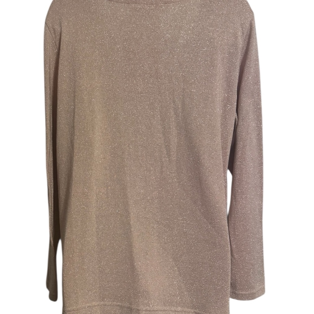 NWT  GORGEOUS  BLUSH/LIGHT ROSE  Open-Front Cardigan w/SPARKLE     LARGE   #Q - Picture 5 of 7
